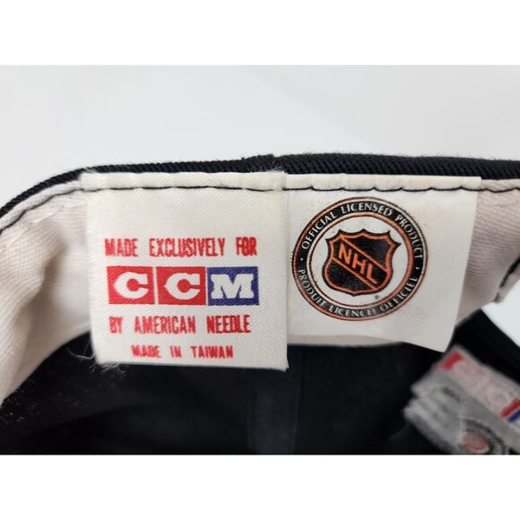 Vintage 80s 90s Philadelphia Flyers NHL CCM American Needle Snapback Hat Black - Picture 9 of 11